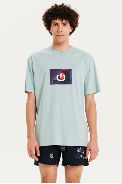 Emerson Ανδρικό Κοντομάνικο T-Shirt Γαλάζιο με Στάμπα